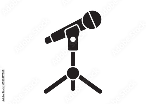 Mic stand icon, Mic stand solid vector