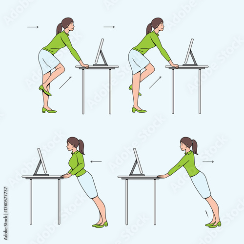 woman doing exercises at work for healthy posture