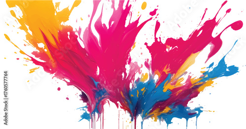 Bright Abstract Watercolor Ink Splash with Vibrant Rainbow Pigments and Soft Brush Motions for Expressive Modern Art and Digital Design Backgrounds