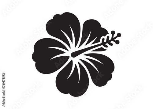 Hibiscus flower icon, Hibiscus flower solid vector