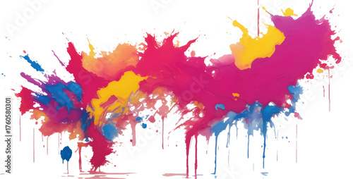Modern Artistic Watercolor Splash with Fluid Rainbow Pigments Blending Softly into White Space for Clean, Minimal, and Abstract Background Design