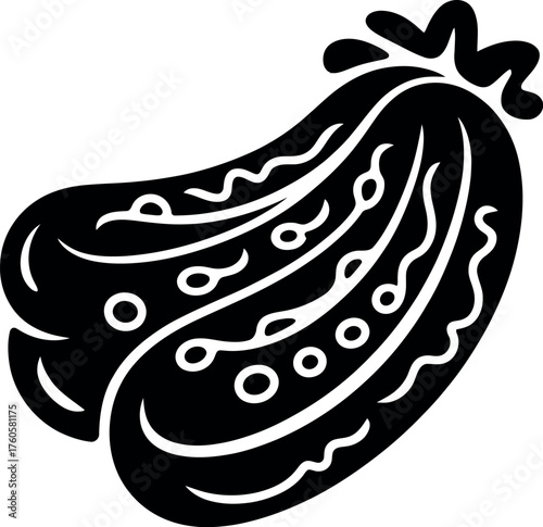 Black silhouette of fermented cabbage kimchi