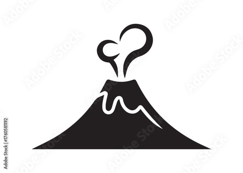 Volcano icon, Volcano solid vector