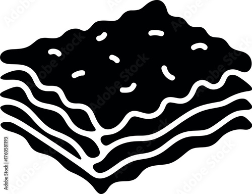 Layered pasta dish silhouette lasagna food