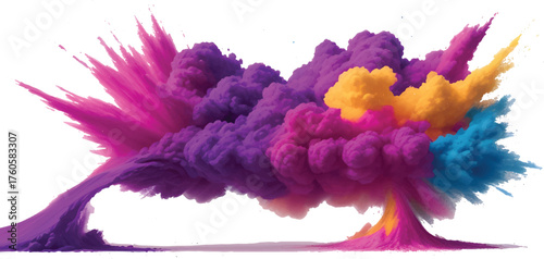 Energetic Watercolor Splatter Explosion with Vibrant Pigments and Motion Brush Effects for Abstract Modern Art and Colorful Backgrounds