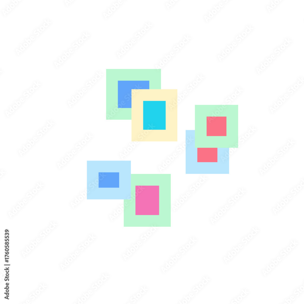 Fototapeta premium Icons Duotone Inset Art Glassmorphism