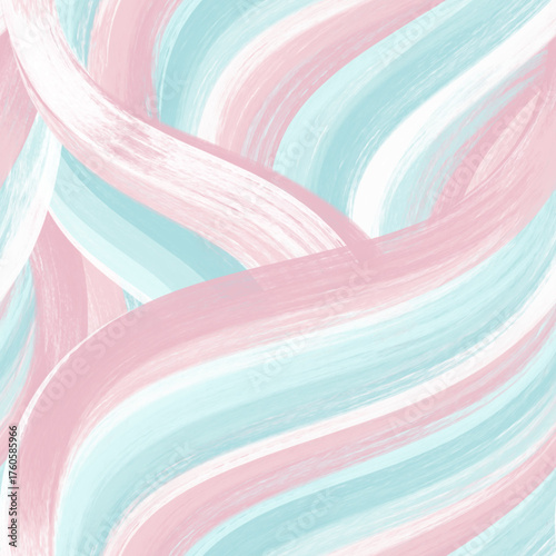 Watercolor brush stroke seamless pattern vector. Abstract blue pink curve. Flowing line, curve, stripe. Elegant design for fabric, scarf, cloth, dress, print, card, paper, banner, cover, decor.