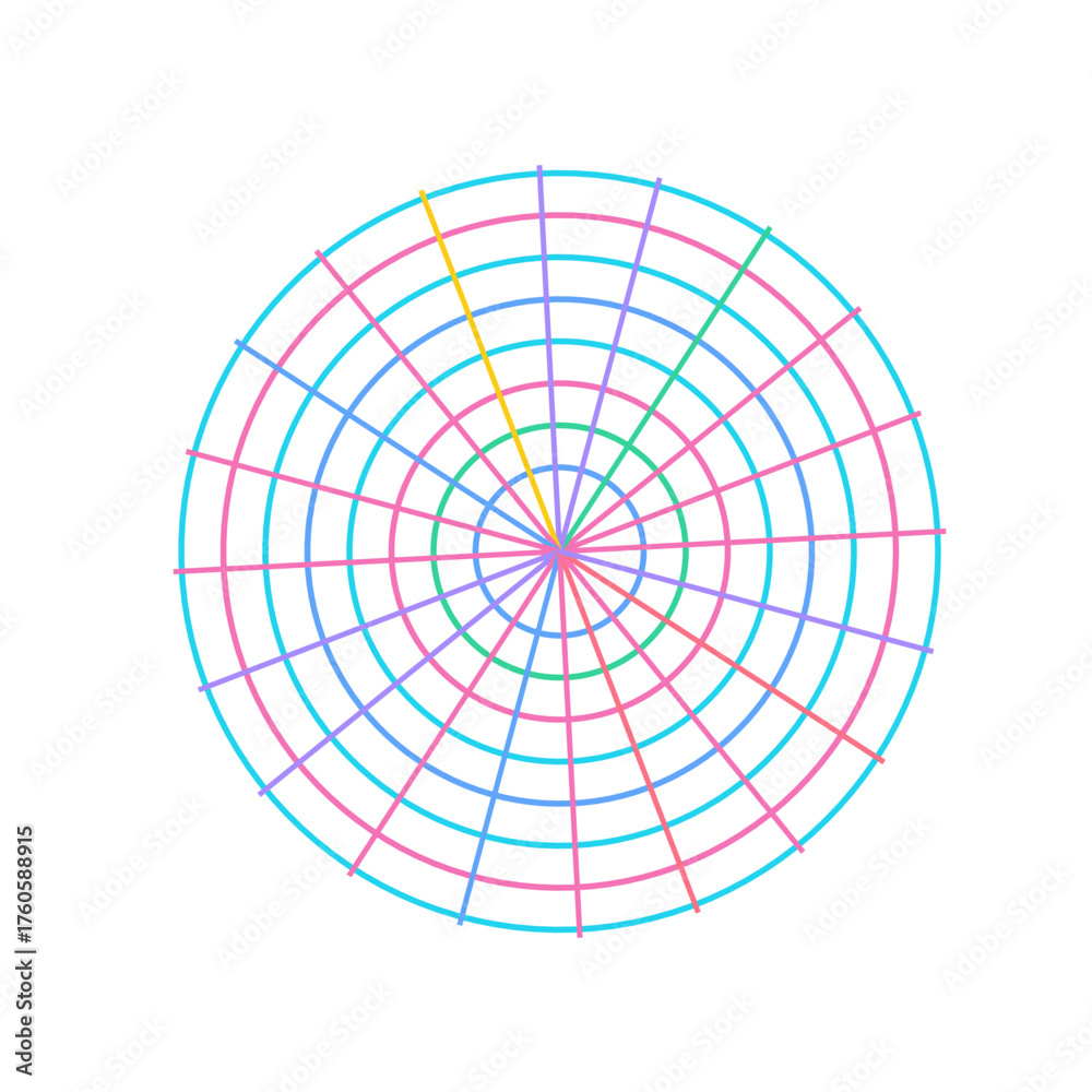 Fototapeta premium Surreal Spokes Neon Art Glassmorphism