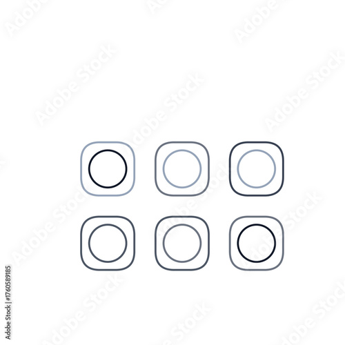 Mobile Icons Round Art Glassmorphism