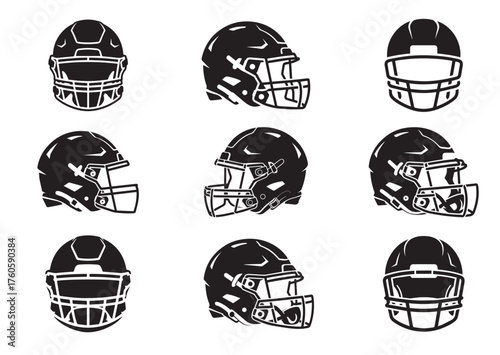 American Football Helmet icon, American Football Helmet solid vector