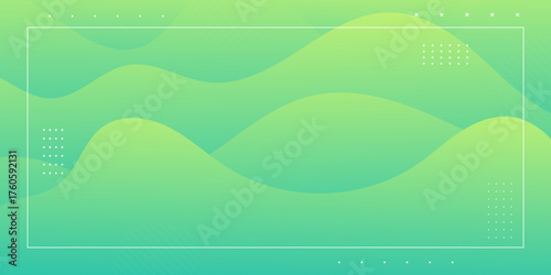 Soft green gradient background with flowing wave shapes