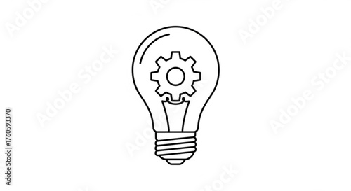 Light bulb with gear, symbolizing innovation, idea, and solution, suitable for technology, business, and creative concepts