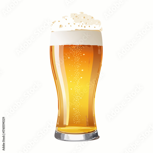 Ein klassisches Pintglas, gefüllt mit goldenem Bier und einer dichten, weißen Schaumkrone