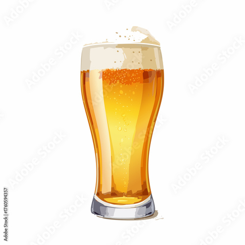 Ein klassisches Pintglas, gefüllt mit goldenem Bier und einer dichten, weißen Schaumkrone