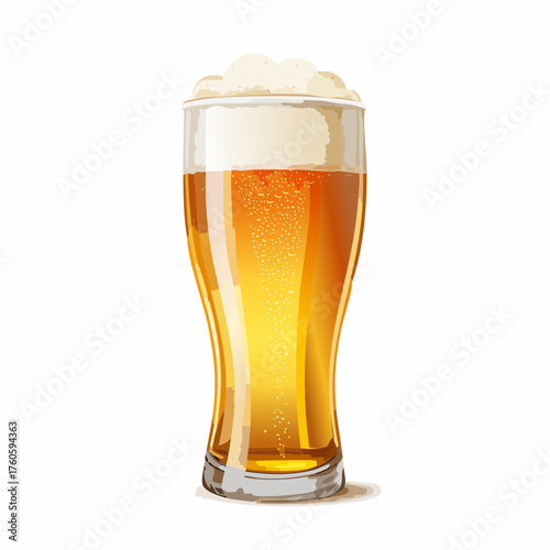 Ein klassisches Pintglas, gefüllt mit goldenem Bier und einer dichten, weißen Schaumkrone