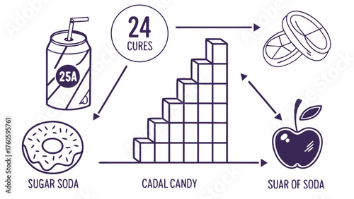 Sugar Soda Cadal Candy and Suar of Soda A Visual Representation of Health Risks