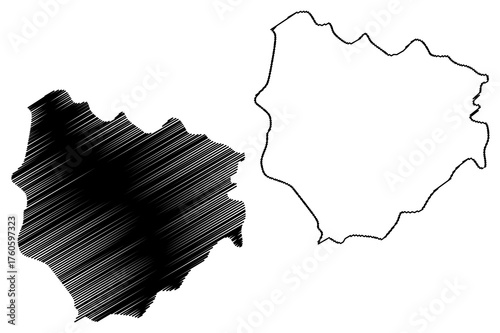 Anjaw district (Arunachal Pradesh State, Republic of India) map vector illustration, scribble sketch Anjaw map