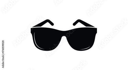 Simple black sunglasses icon illustration on a pure white background