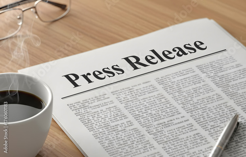 Принти на полотні A newspaper with the headline Press Release