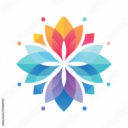 Abstract floral logo design with vibrant gradients for brand identity creation