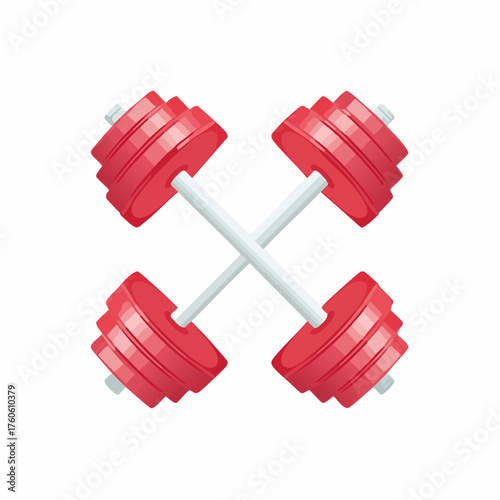 Crossed Dumbbells: A Symbol of Fitness, Strength Training and Healthy Lifestyle