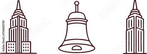 American Culture Illustration Set. USA Tradition Drawing Collection. American Lifestyle Artwork. United States Heritage Design. American Festival Illustration. USA Cultural Elements Art