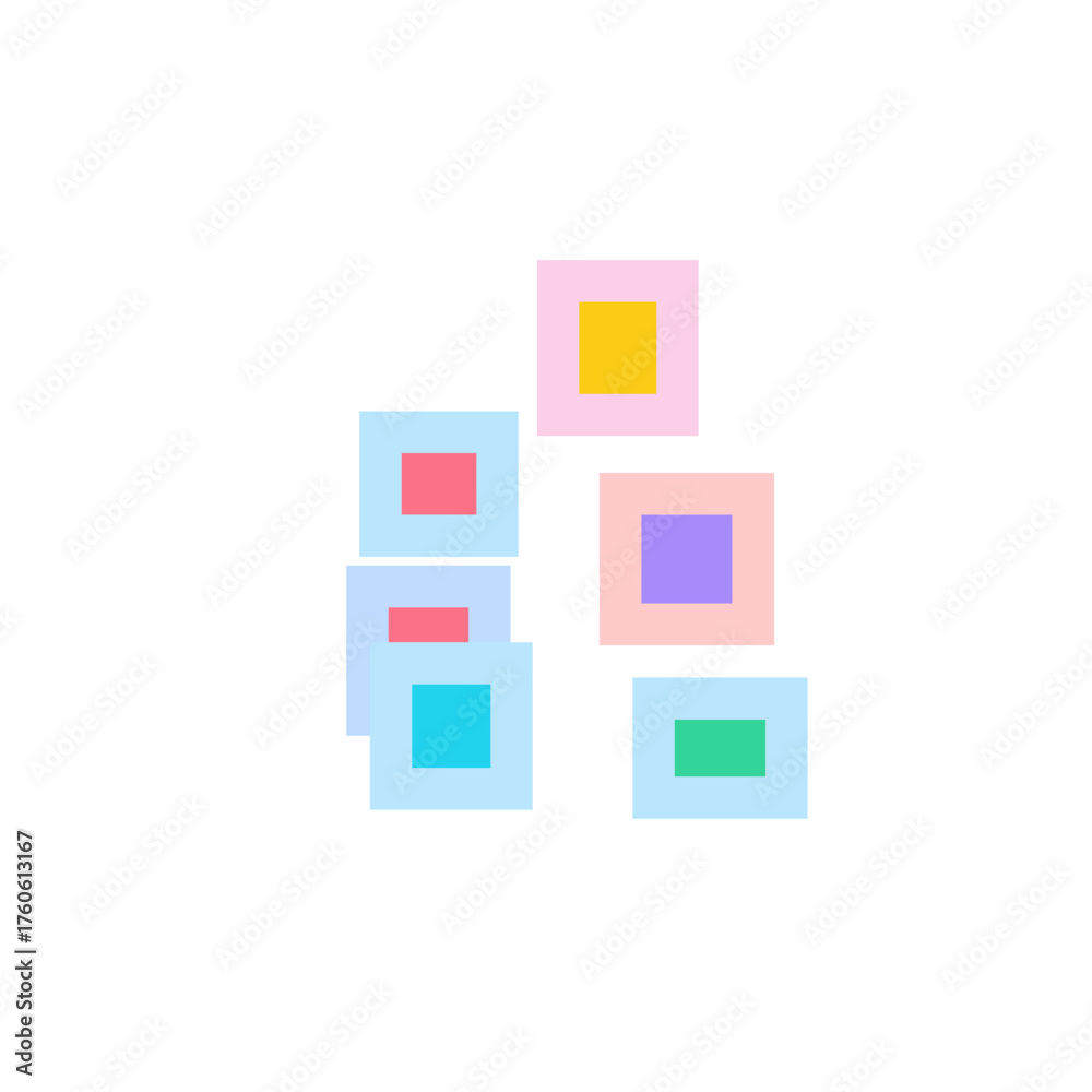 Fototapeta premium Icons Duotone Window Art Glassmorphism