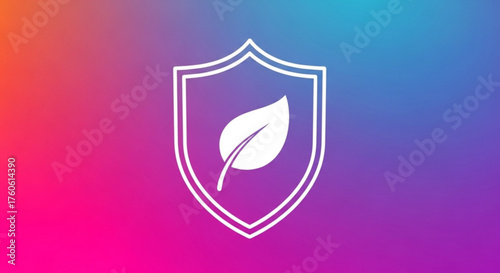 Ecofriendly shield with leaf, symbolizing environmental protection and sustainability, perfect for green initiatives and conservation awareness campaigns