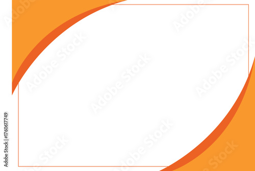 Abstract Orange Frame with Rounded Corners on White Background Design
