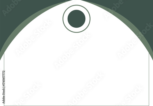 Elegant Green and White Frame Design with Circular Element Illustration