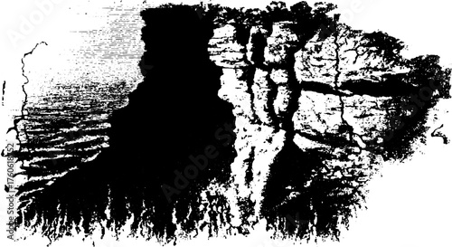 Antique engravings featuring detailed silhouettes with a vintage aesthetic. This black and white vector illustration captures classic textures and forms.