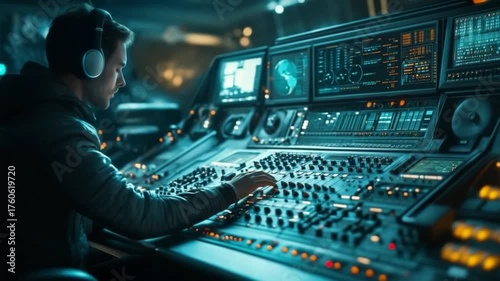 Watch an expert work magic with sound mixing tools. This footage captures the essence of modern audio creation. Ideal for educational and creative projects. AI