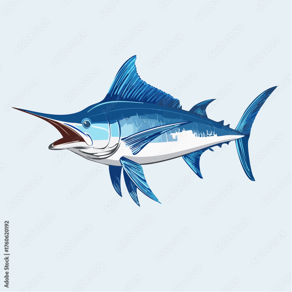 Naklejka premium Ein majestätischer Blauer Marlin