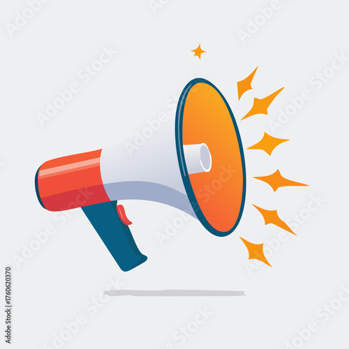 Megaphone Announcing Important News and Promotions.