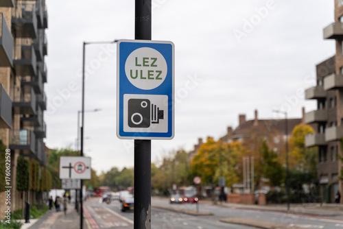 Street sign with traffic surveillance camera