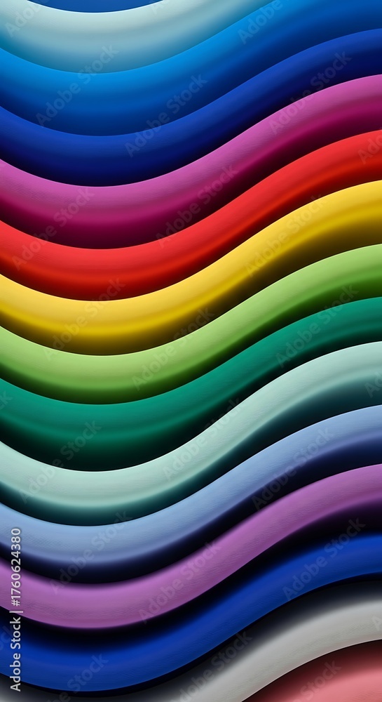 Obraz premium Vibrant Wavy Rainbow Pattern Abstract Background.