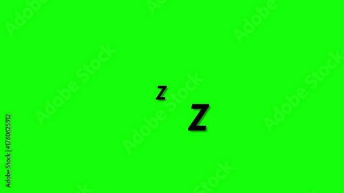 sleeping illustration animation on green screen. zzz animation sleeping concept 4k