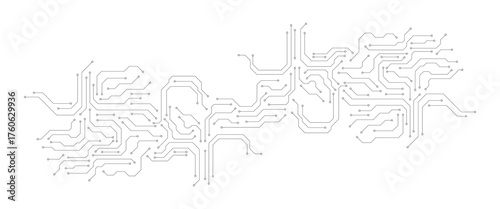 Transparent PNG available Technology circuit diagram on white background.High tech circuit board connection system.Vector abstract technology