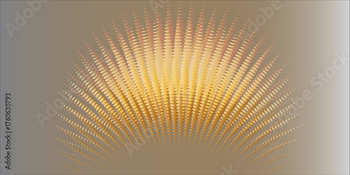 A golden gradient ellipse pattern forms a radiant 3D tunnel effect. This futuristic design radiates elegance, depth, and modern energy with a captivating luminous visual flow.
