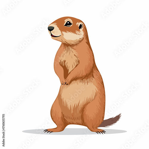 Ein niedlicher Präriehund steht aufrecht auf den Hinterpfoten,