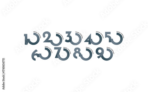 Set of 10 20 30 to 90 years anniversary template design