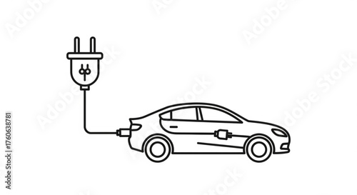 Electric car charging, showcasing sustainable transportation, ecofriendly technology, and the future of automotive industry