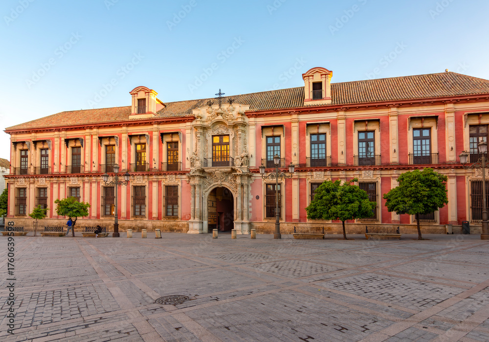 Obraz premium Archbishop's palace on Virgen de los Reyes square in Seville, Spain
