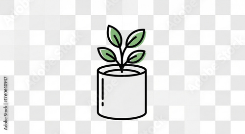 Potted plant with green leaves vector illustration of houseplant for home decor, gardening, or nature lovers symbol of growth