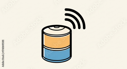 Smart speaker emitting sound waves modern voice assistant device with wireless connection and artificial intelligence