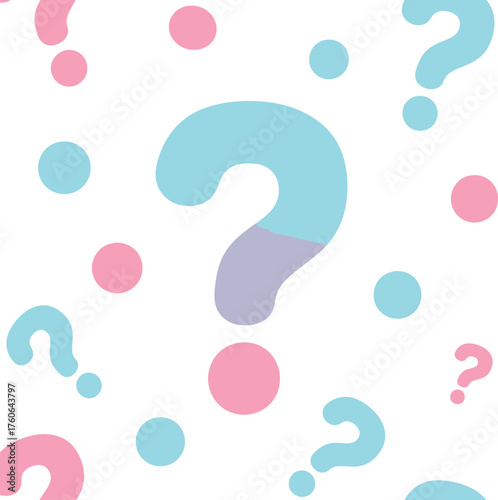 Gender reveal question marks and dots silhouette isolated on transparent background
