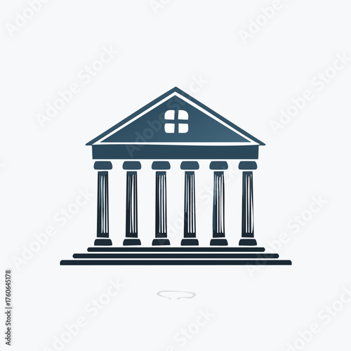 Classical Building Icon with Columns and Pediment.
