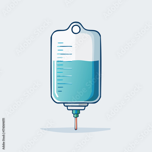 Intravenous Drip Bag Illustration for Medical and Healthcare Concepts.