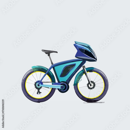 Modern Electric Bicycle with Futuristic Design.