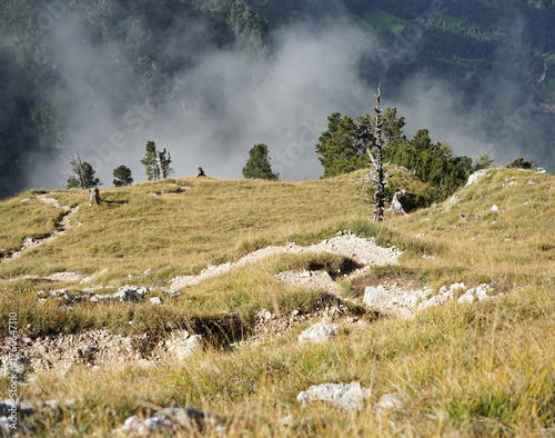 Südtirols Wahrzeichen der Schlern (bergab Richtung Völs)